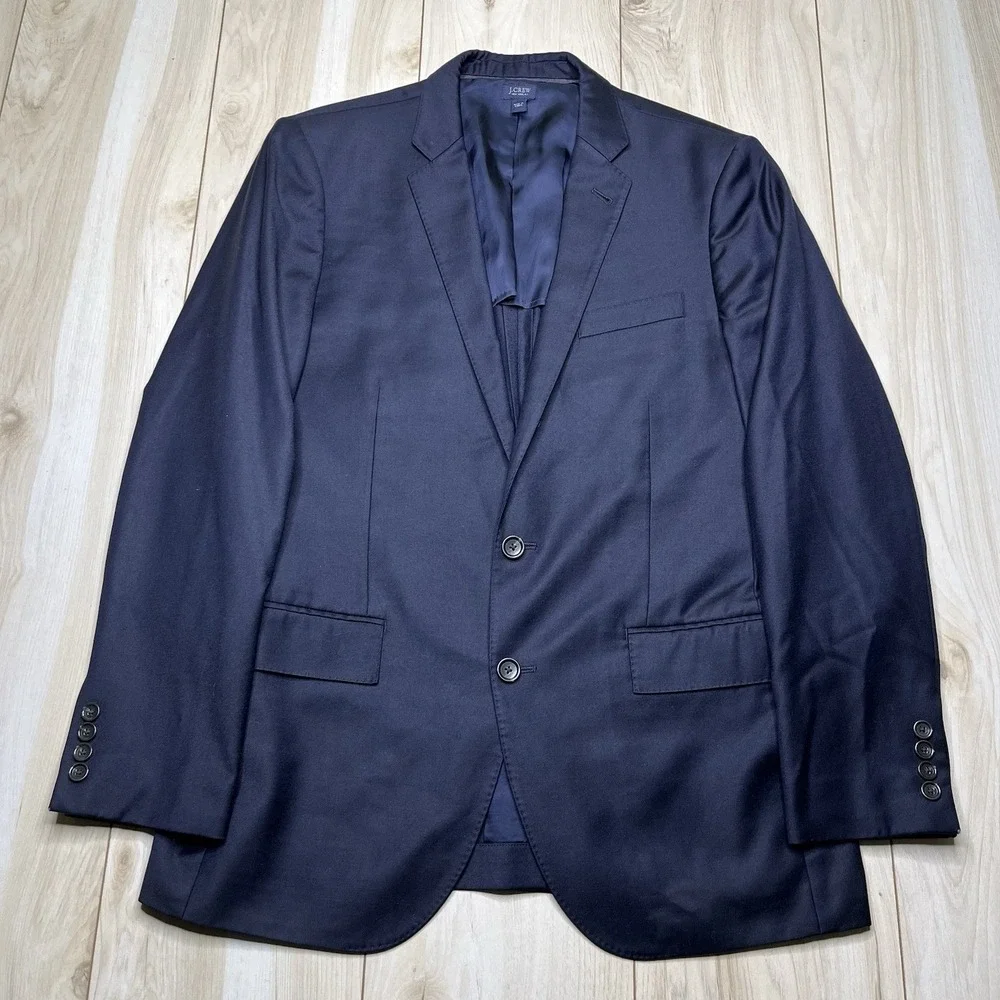 J. Crew Ludlow Jacket Loro Piana Italian Wool Half-Lined Blazer Navy Mens 40R